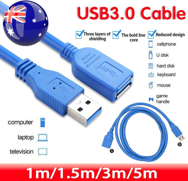 SuperSpeed USB 3.0 Male to Female Data Cable Extension Cord For Laptop PC Camera - Aimall