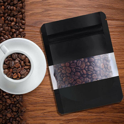 Window Black Matt Stand up Pouches Mylar Foil Bag Heat Seal Food Zipper Bag AU - Aimall