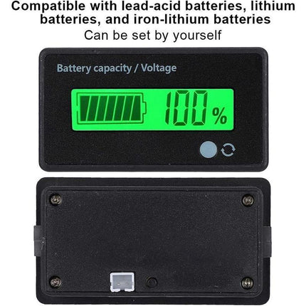 LCD 12V-48V Battery Capacity Indicator Voltage Voltmeter Monitor Meter Caravan - Aimall