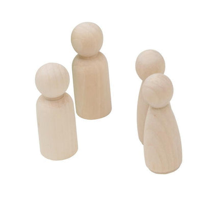 20X Unfinished Wooden Peg Dolls Wooden Tiny Doll Bodies People Decor Wood Crafts - Aimall