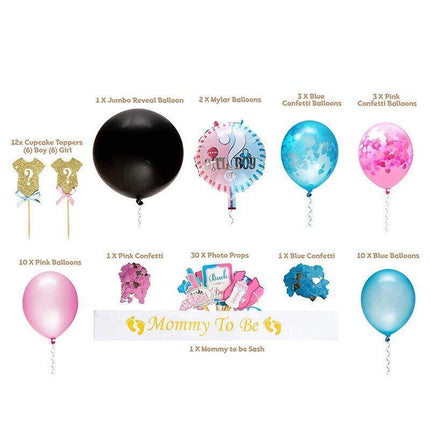 Gender Reveal Party Kit Pregnancy Baby Balloon Baby Shower Decorations Supplies - Aimall