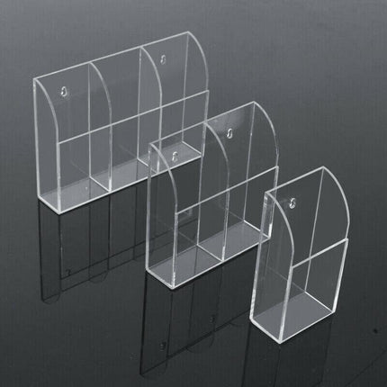 TV Remote Control Holder Wall Mount Clear Acrylic Organizer Stand Box Storage - Aimall