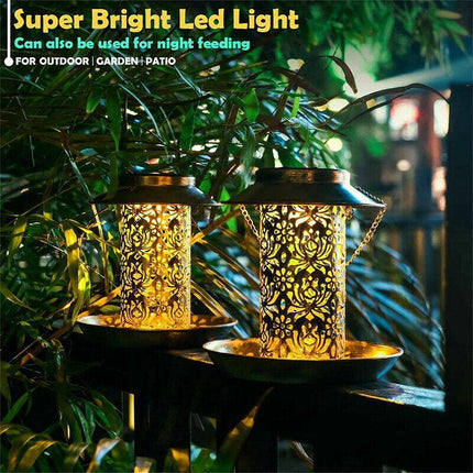 Solar Powered Bird Feeder Light Hanging Outdoor Solar Lamp Solar Garden Light - Aimall