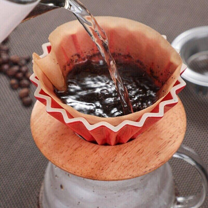 100PCS Coffee Filter Paper Natural Unbleached Original Wooden Drip Paper - Aimall
