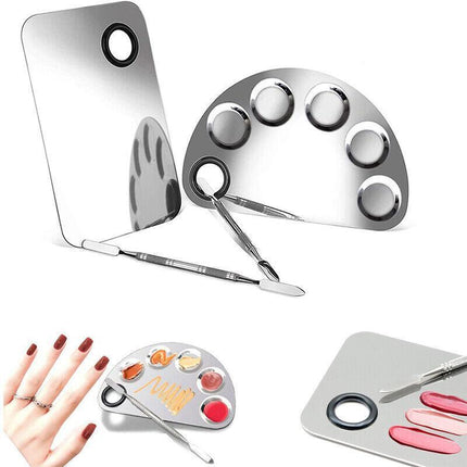 Stainless Steel Cosmetic Face Makeup Palette Spatula Foundation Mixing Tool - Aimall