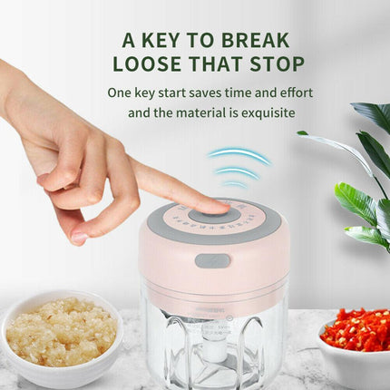 250ML USB Rechargeable Mini Food Garlic Grinder Electric Garlic Chopper Cordless - Aimall