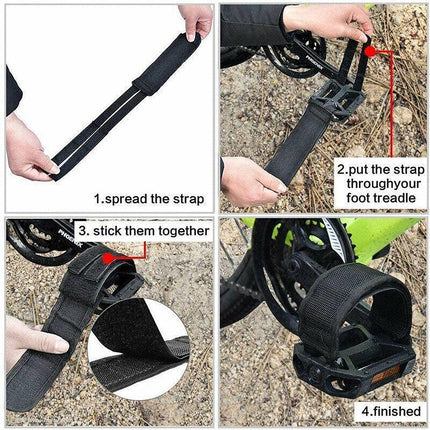 2PCS Toe Clips Straps Fixie Bicycle Pedals Anti-slip Cycling Bike Black AU Stock - Aimall