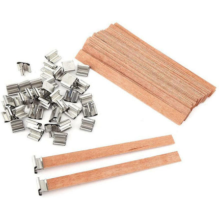 50X Wooden Candle Wicks Core Supplies Sustainer DIY Soap Wax Thick Low Smoke AU - Aimall