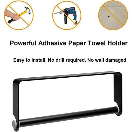 Paper Towel Holder Under Cabinet Wall Mount Stainless Steel Rack Kitchen - Aimall
