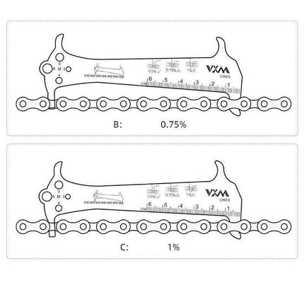Bike Chain Wear Indicator Checker + Chains Hook, Bolt Gauge & Ruler - Aimall