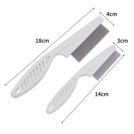 1PC Fine Toothed Flea Flee Metal Nit Head Hair Lice Comb with Handle AU Stock - Aimall