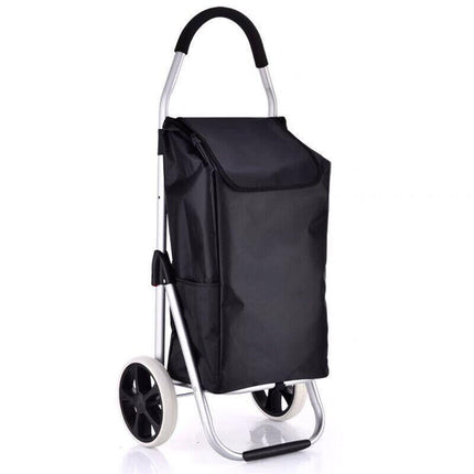 Shopping Cart Trolley Grocery Aluminium Foldable Luggage Wheels Basket Carts Bag - Aimall