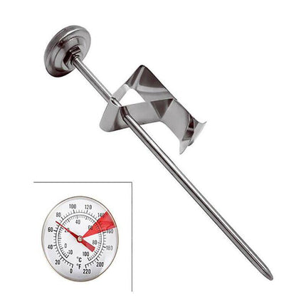 Milk Coffee Probe Thermometer Maker Temperature Jug pan Clip Stainless Steel New - Aimall