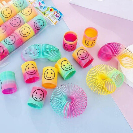 36PCS Mini Plastic Colourful Rainbow Spring Kids Toy Party Favour Bulk 2.8*3.5CM - Aimall