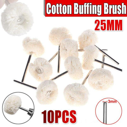 10PCS Cotton Wheel Polishing Buffer Buffing Brush Dremel Polisher Drill Bit Tool - Aimall
