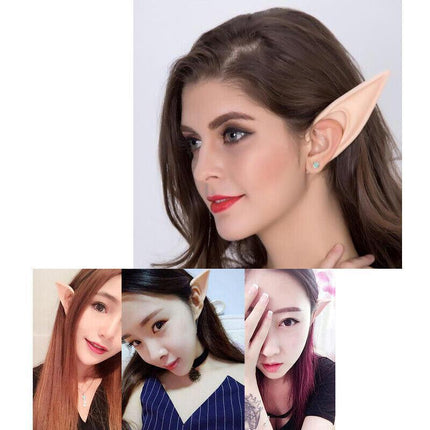 1 Pair Rubber Elf Ears Fairy Elven Pixie Hobbit Demon Halloween Costume Cosplay - Aimall