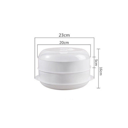 Microwave Steamer 2 TIER Double layer Cooking Meals Vegetables Kitchen Appliance - Aimall