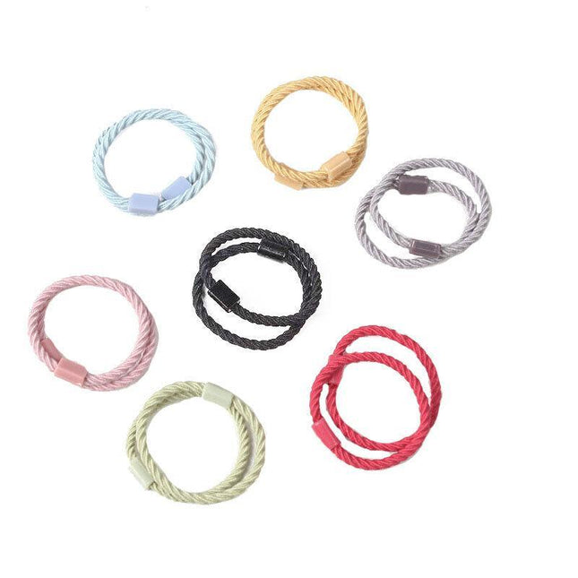50 x Hair Ties Elastic Band Snagless Ponytail Tie School Bubbles Various Colours - Aimall