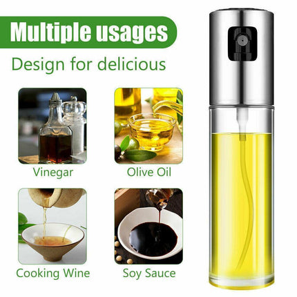 2x Oil Sprayer Olive Bottle for Cooking Dispenser Steam Food-Grade Glass Bottles - Aimall