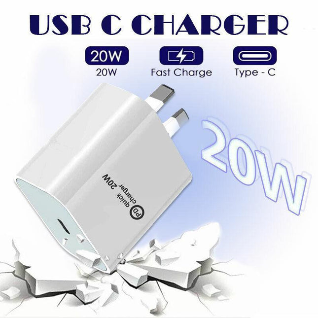 20W USB Type-C Wall Adapter Fast Charger PD Power For iPhone 12 11 Pro Max iPad - Aimall