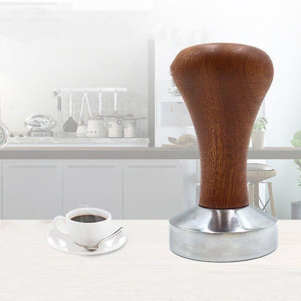 51mm Stainless Coffee Tamper Wooden Handle Barista Espresso Grinder AU Stock - Aimall
