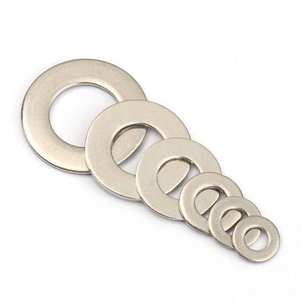 800PCS M4~M12 Flat& Spring Washers Pad Stainless Steel Assortment Metal Lock Kit - Aimall