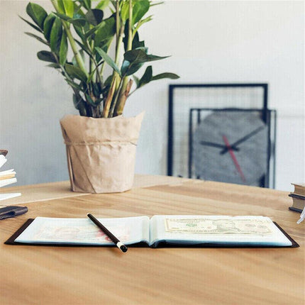 Banknote Album Stock Collection Storage Currency Holder Pocket Coin Paper Money - Aimall