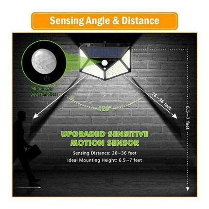 100 LED Motion Solar Light Sensor Wall Lights Outdoor Security Safety Home Lamp - Aimall