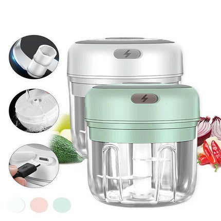 250ML USB Rechargeable Mini Food Garlic Grinder Electric Garlic Chopper Cordless - Aimall