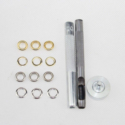 Eyelet Punch Die Tool Kits +100set 6mm Eyelets Grommet Washer For Leather Craft - Aimall