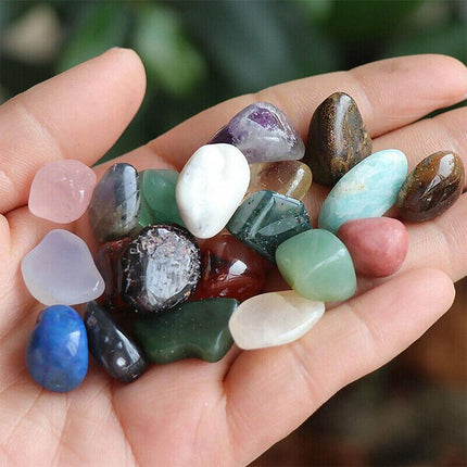 NEW 40x Crystal Gemstone Polished Healing Chakra Stone Collection Display Set AU - Aimall