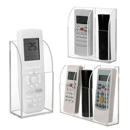 TV Remote Control Holder Wall Mount Clear Acrylic Organizer Stand Box Storage - Aimall