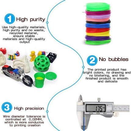 100M 10 Colours 3D Pen Filament PLA 1.75mm Plastic Rubber Printing Filaments - Aimall