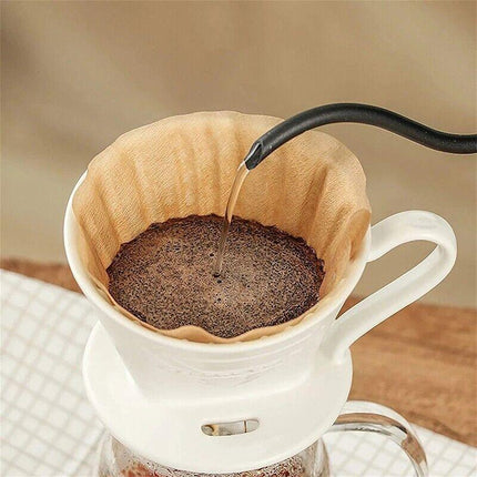 100PCS Coffee Filter Paper Natural Unbleached Original Wooden Drip Paper - Aimall