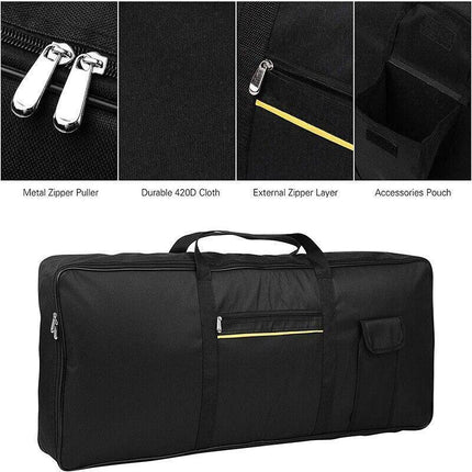 61-Key Keyboard Electric Piano Padded Case Gig Bag 420D Oxford Cloth - Aimall