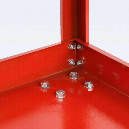Tool Trolley 3 Tiers Workshop Cart Rolling Steel Part Storage Handyman 150KG Red - Aimall
