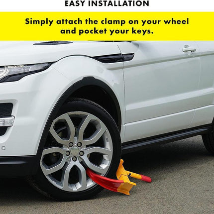 Heavy Duty Wheel Clamp Lock Vehicle Caravan Car Security Anti-theft w/ 2keys - Aimall
