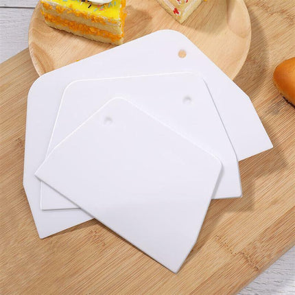 3 Pcs Dough Cutter Scraper Kitchen tool Pastry Bowl divider bench Scrape Fondant - Aimall