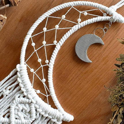 Wall Hanging New Tapestry Macrame Moon Dream Catcher Handmade Bedroom Home Decor - Aimall