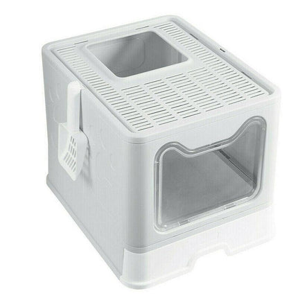 Self-Cleaning Hooded Cat Litter Box Enclosed Large Kitty Toilet Box Tray Refills - Aimall