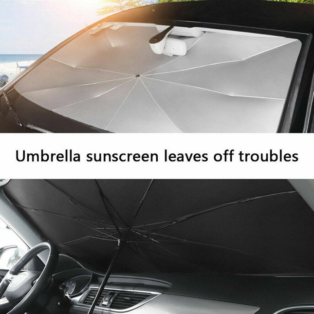 Foldable Car Windshield Sunshade Front Window Cover Visor Sun Shade Umbrella - S - Aimall