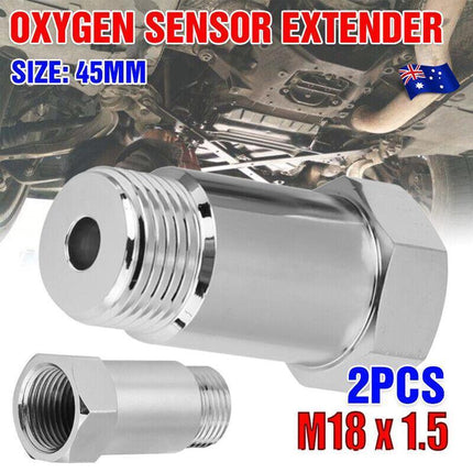 2X 45MM O2 02 OXYGEN SENSOR EXTENDER M18 x 1.5 CEL FIX EXTENSION SPACER ADAPTER - Aimall