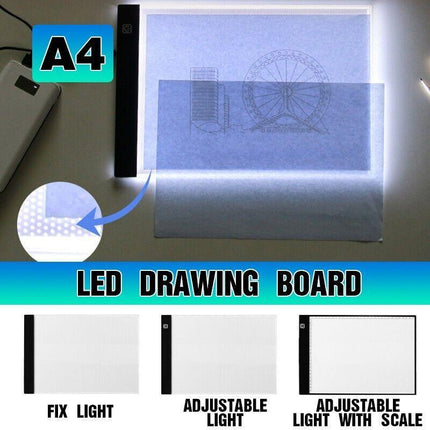 A4 LED Light Box Tracing Drawing Board Art Design Pad Copy Lightbox Day & Light - Aimall