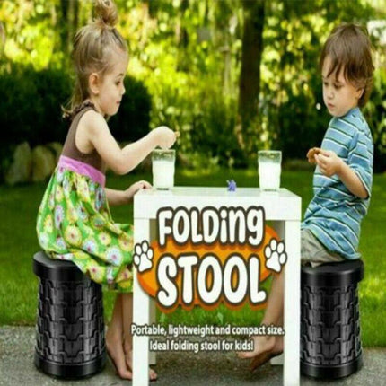 Folding Stool Seat Portable Retractable Telescopic Camping Fishing Travel Chair - Aimall