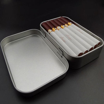 6PCS Metal Hinged Tin Box Container Blank Portable Small Storage Container Case - Aimall