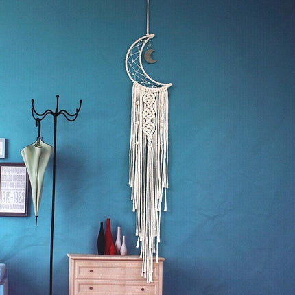 Wall Hanging New Tapestry Macrame Moon Dream Catcher Handmade Bedroom Home Decor - Aimall
