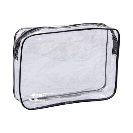 4PCS PVC Toiletry Bag Clear Transparent Plastic Travel Cosmetic Make Up Zipper - Aimall