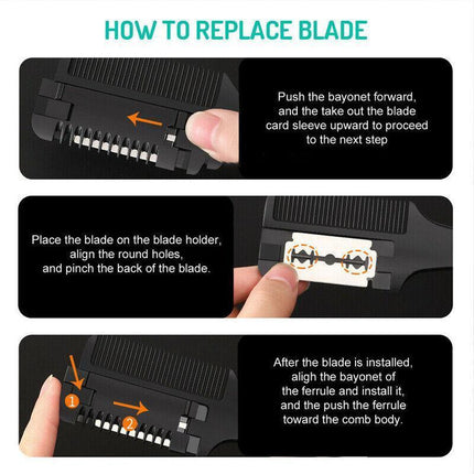 Professional Hairdressers Razor Comb Razor DIY Hair Cutting Thinning Trimmer AU - Aimall
