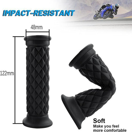 Motorcycle Rubber Gel Hand Grips For 7/8in 22mm Handlebar Sports Bike Universal - Aimall