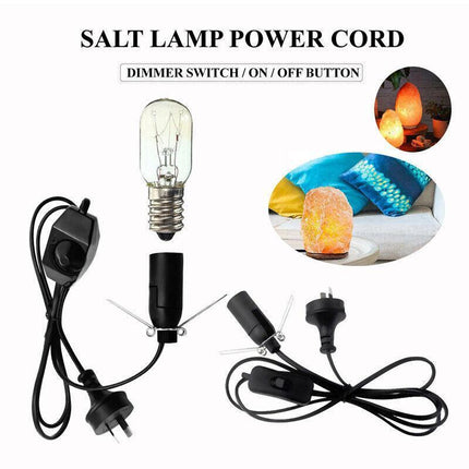 Himalayan Salt Lamp Dimmer Power Cord 1.8m Cable with FREE E14 15W Dimmable Bulb - Aimall